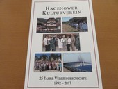        25 Jahre Hagenower Kulturverein-diese Broschüre wurde von Otto Ringel erstellt.     